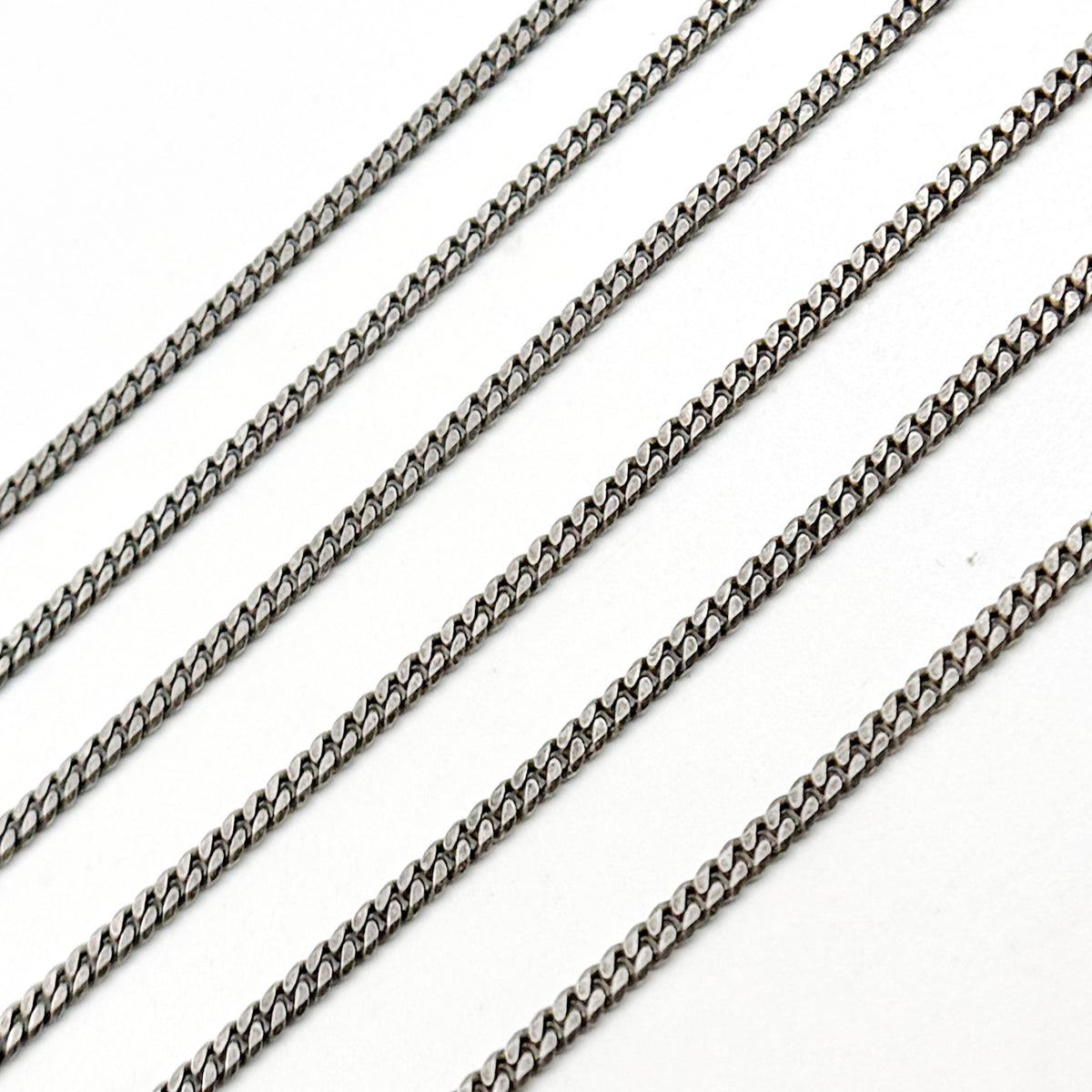 Oxidized Sterling Silver Flat Curb Chain