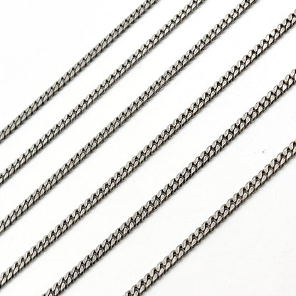 Oxidized Sterling Silver Flat Curb Chain