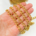 Load image into Gallery viewer, V57GP. Gold Plated 925 Sterling Silver Textured Cable Chain