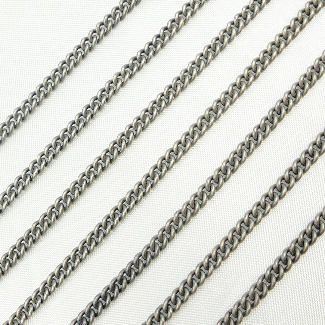 Oxidized 925 Sterling Silver Curb Chain. X19OX