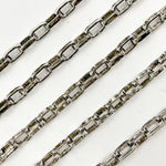 Load image into Gallery viewer, Oxidized Sterling Silver Flat Oval Link Chain
