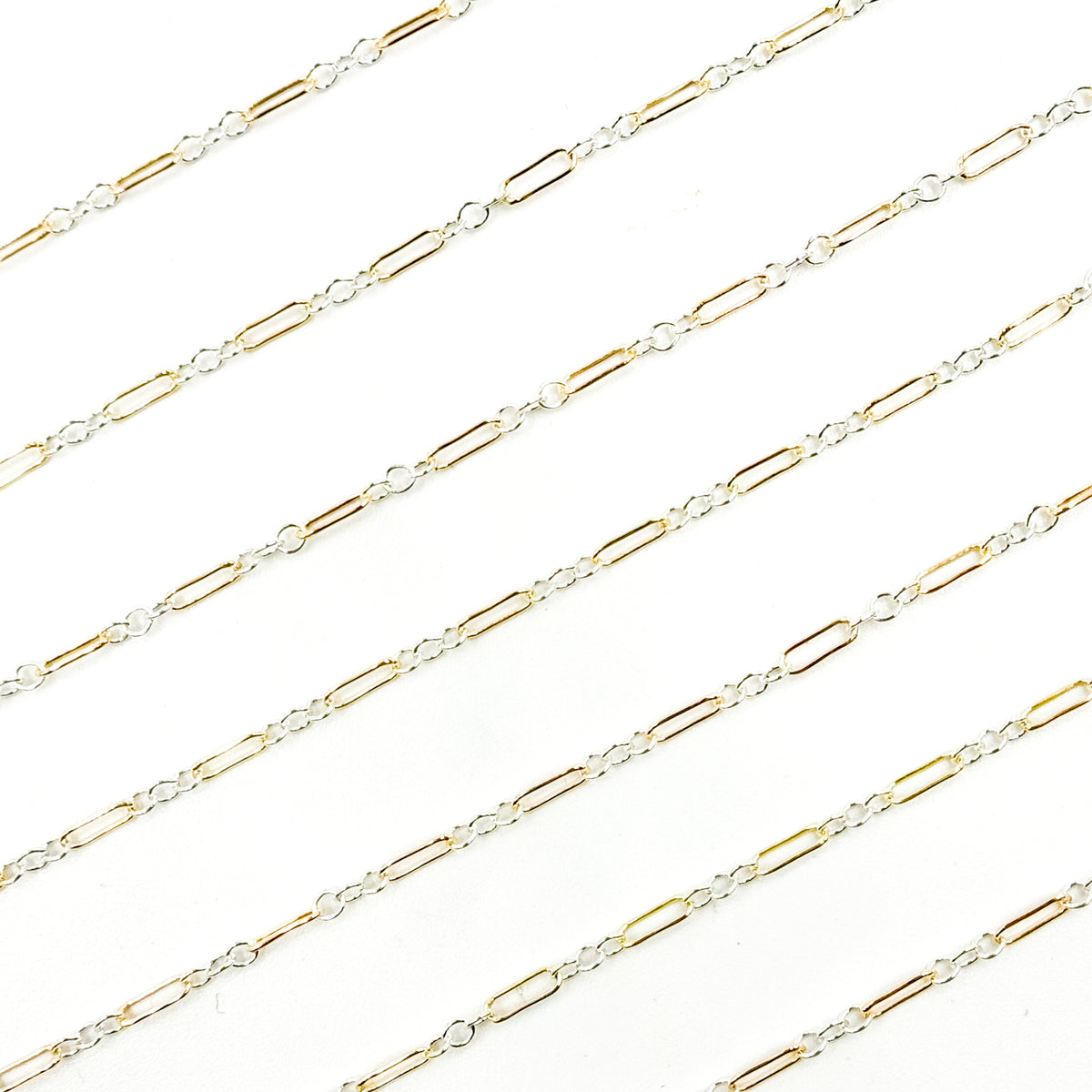 XM/1003/SP. 14k Gold Filled 1 Long & 3 Sterling Silver Short Link Chain