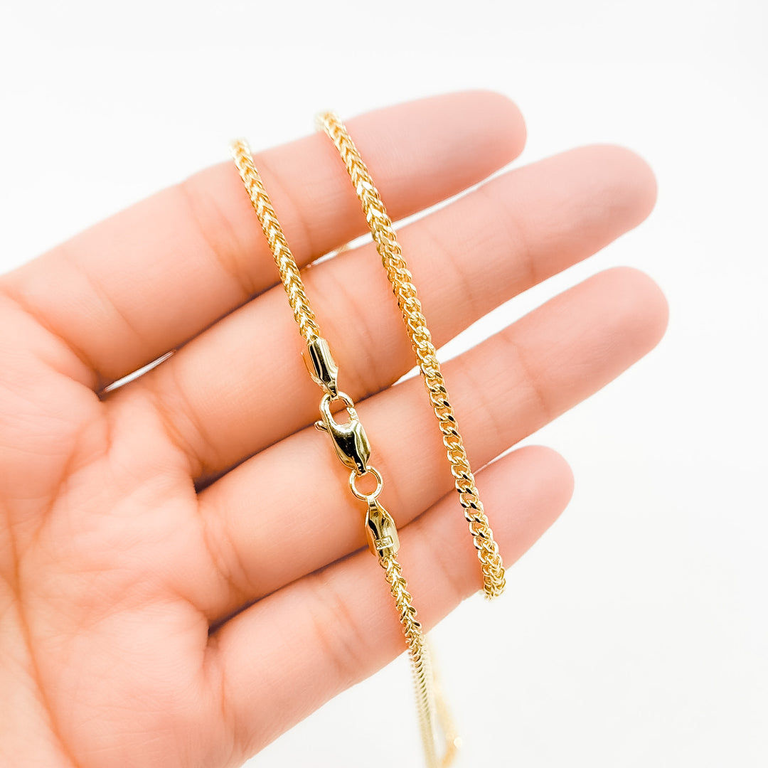 060HVI2004000. 14K Yellow Gold Hollow Franco Chain