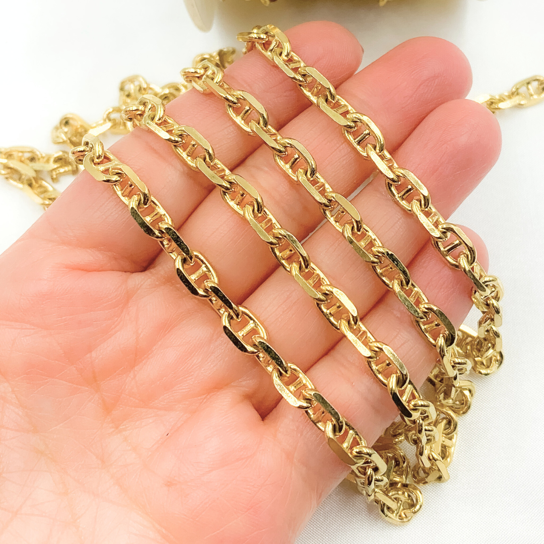 Y75GP. Gold Plated 925 Sterling Silver Marina Chain