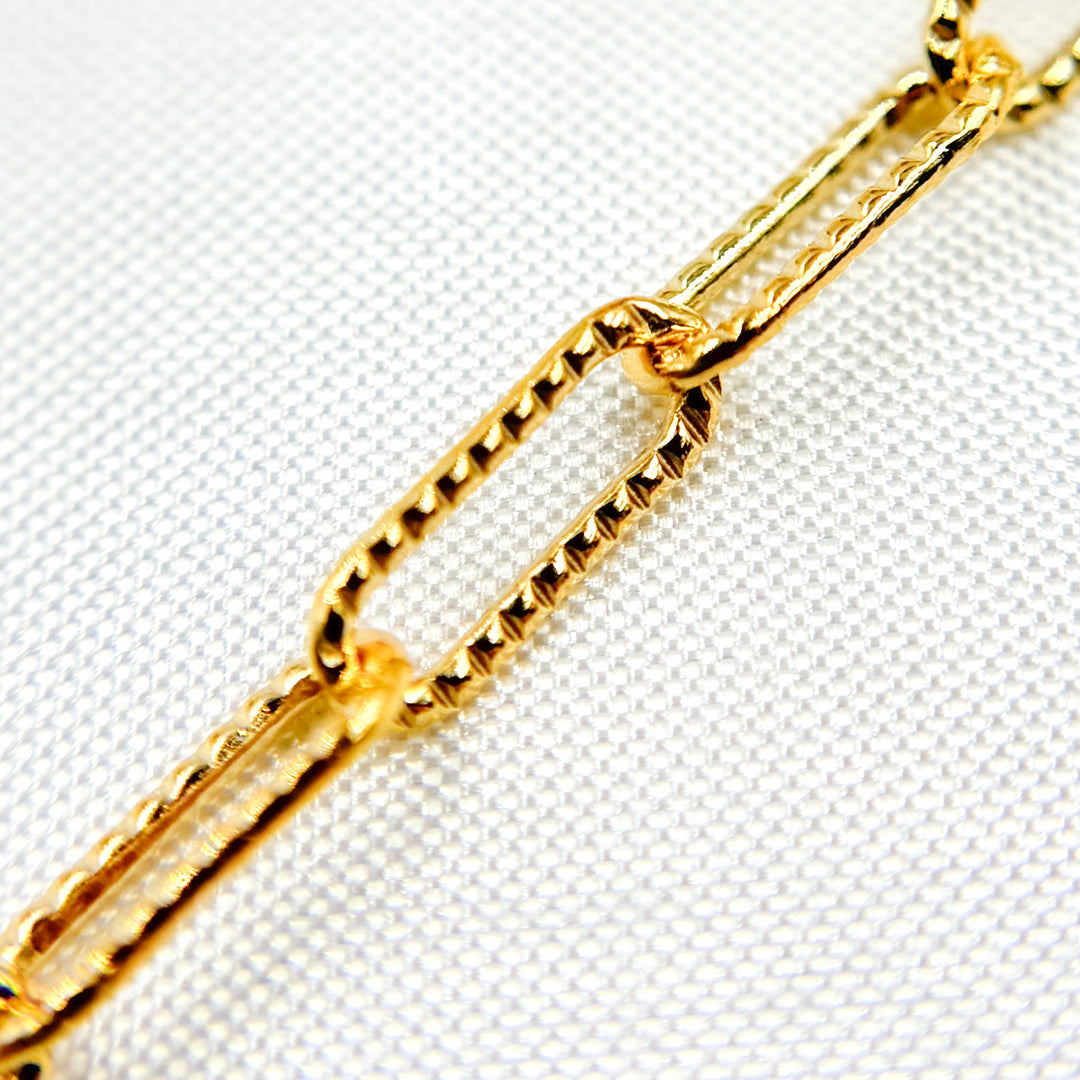 2903LGF. 14K Gold Filled Hammered Paperclip Chain