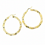 Load image into Gallery viewer, GER129. 14K Solid Gold Twisted Hoop with Texture