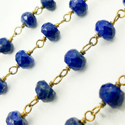 Lapis Lazuli Gold Plated Wire Chain
