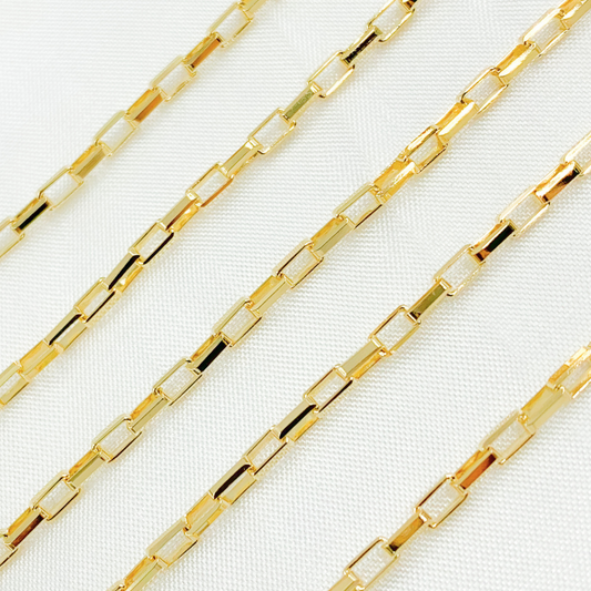 Gold Plated Sterling Silver Box Chain