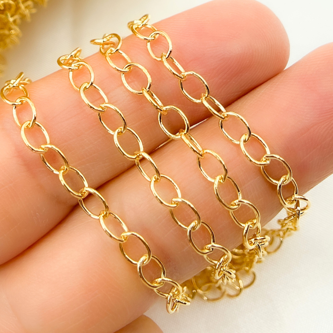 14k Gold Filled Smooth Oval Link Chain. 
