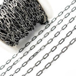 Load image into Gallery viewer, Black Rhodium Sterling Silver Matt Paperclip Chain