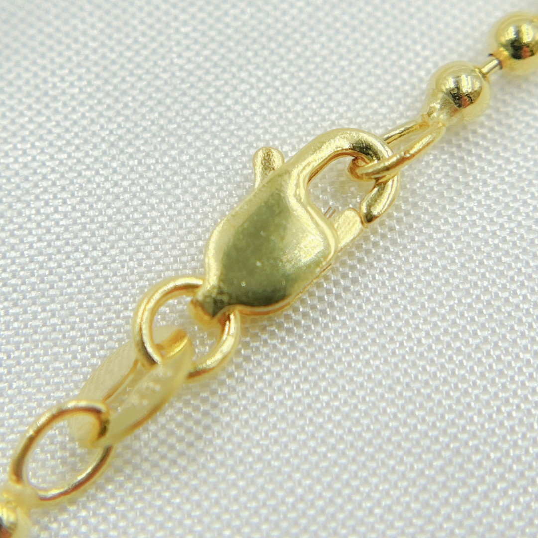 200CP. 14k Solid Yellow Gold Bead Chain