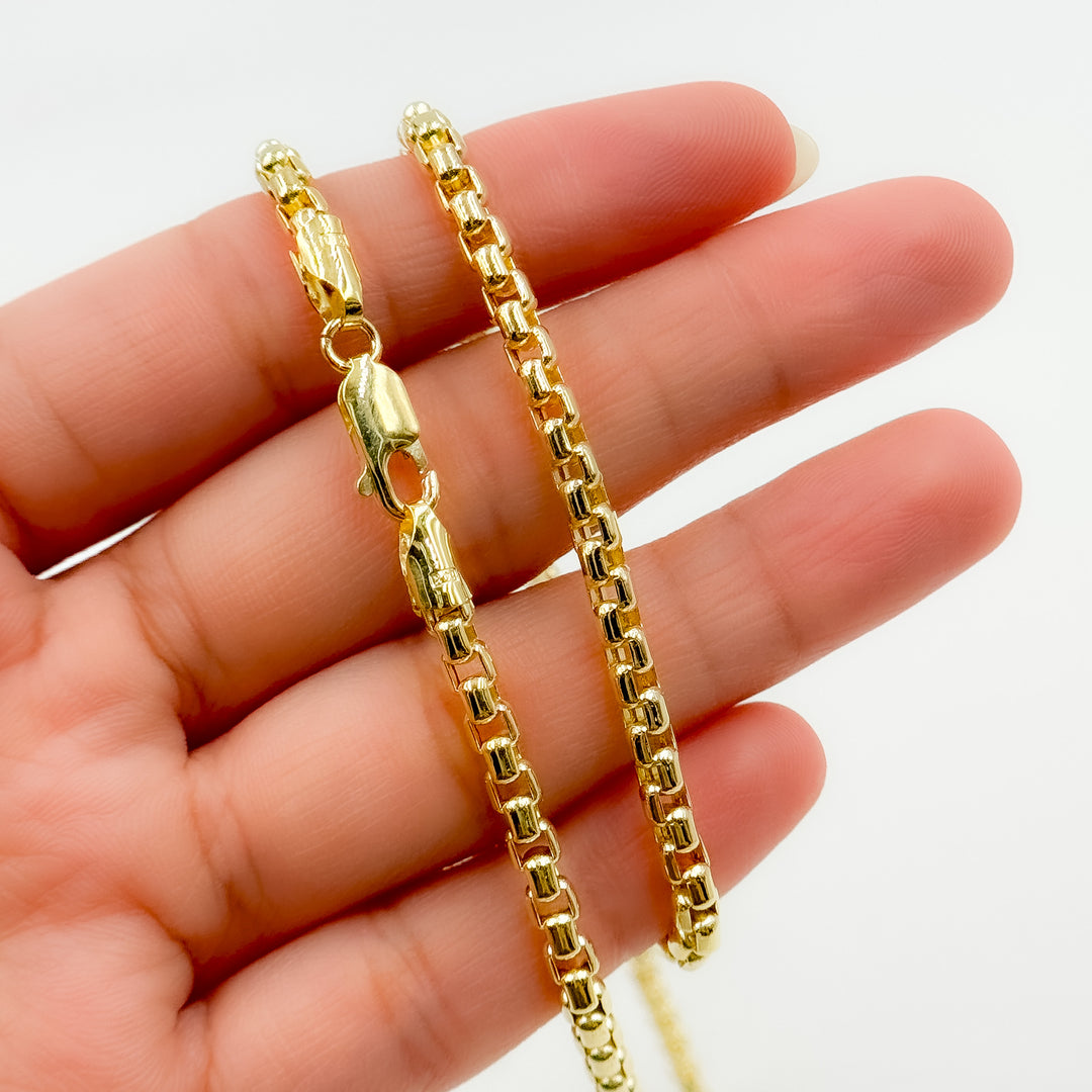 200HIV0934000. 14k Solid Yellow Gold Venezian Box Link Chain
