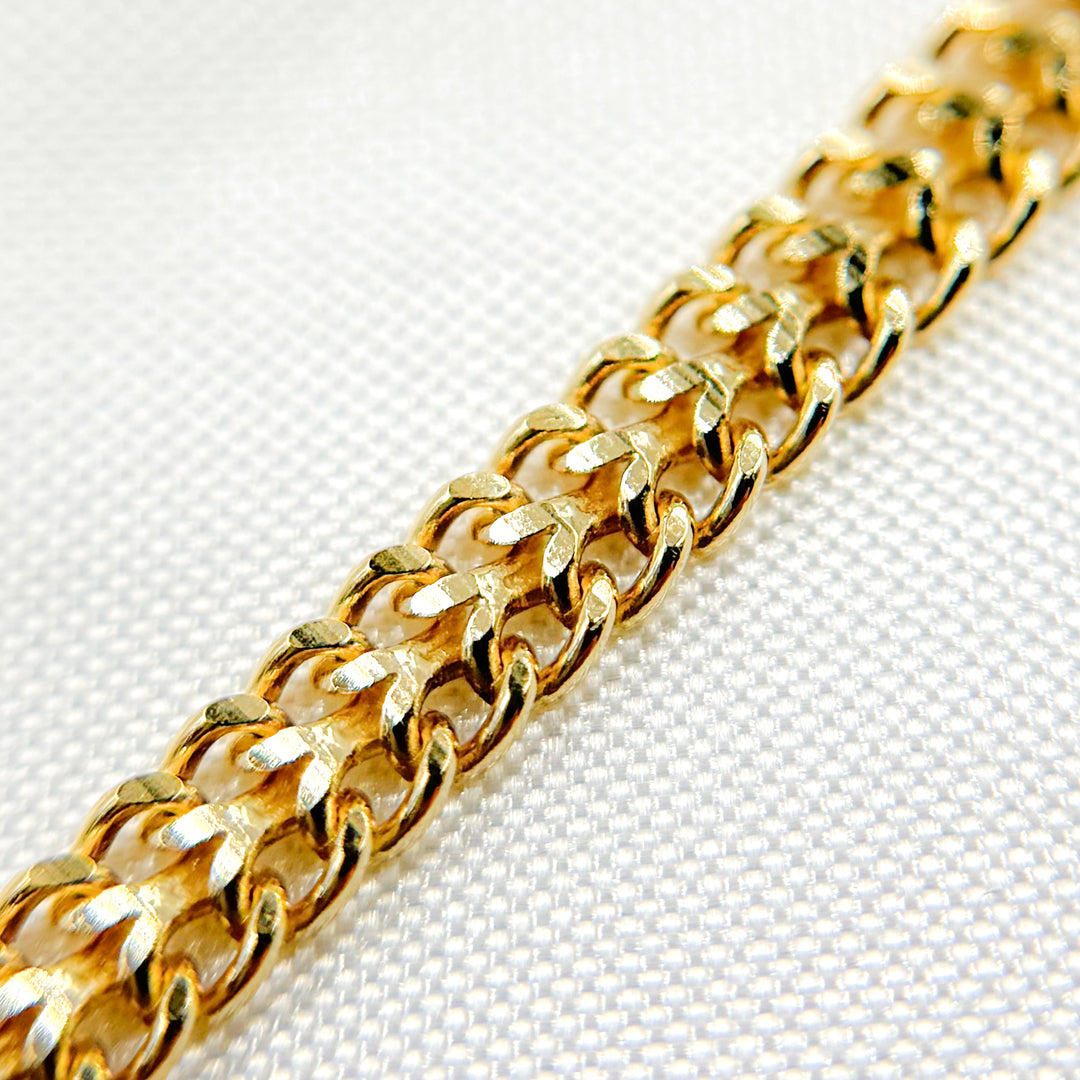 050HARWA1L136. 14K Solid Gold Flat Curb Chain