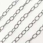 Load image into Gallery viewer, lack Rhodium Sterling Silver Oval Link Chain