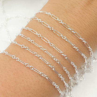 Sterling Silver Long & Short Link Chain