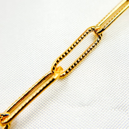 14K Gold Filled Hammered Paperclip Chain