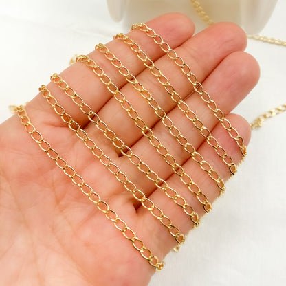  14K Gold Filled Flat Curb Chain