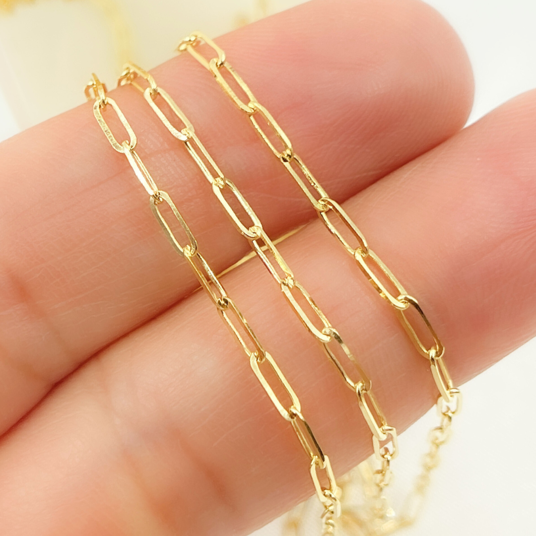 030FLP1T5byFt. 14K Solid Yellow Gold Flat Marina Link Chain
