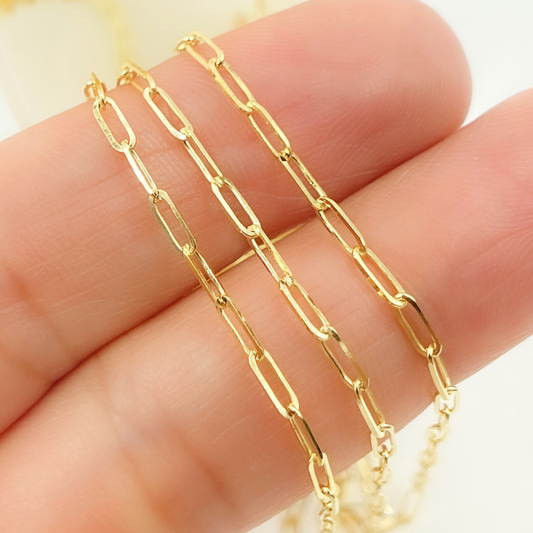 030FLP1T5byFt. 14K Solid Yellow Gold Flat Marina Link Chain
