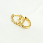 Load image into Gallery viewer, 14k Solid Gold Baguette Hoops. EHD57037Y
