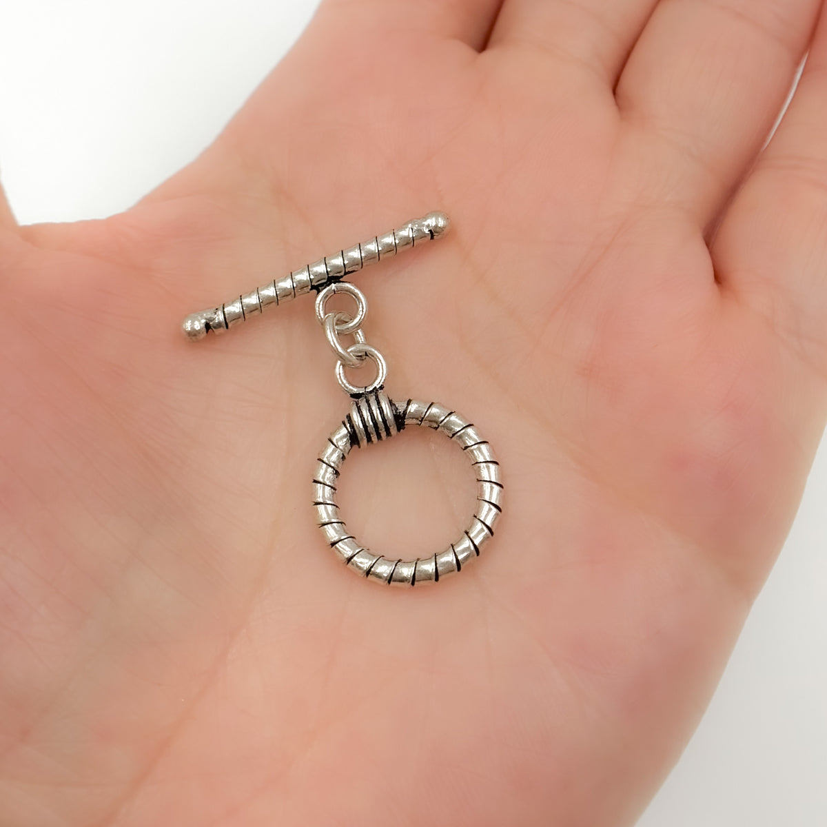 Toggle2SS. Oxidized Sterling Silver Toggle Clasp