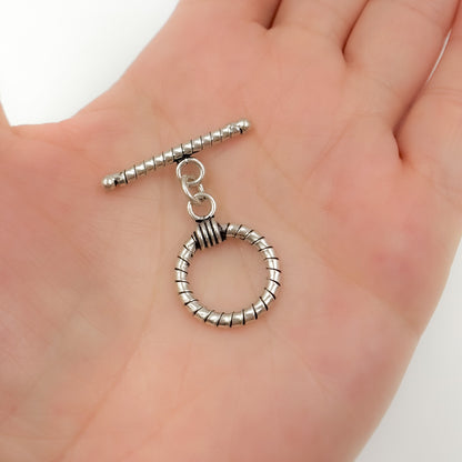 Toggle2SS. Oxidized Sterling Silver Toggle Clasp