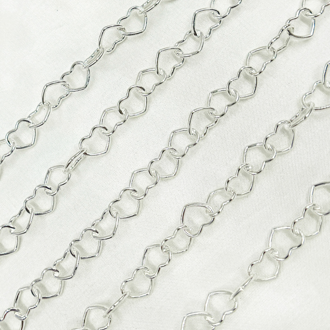 1408SS. Sterling Silver Smooth Heart Chain