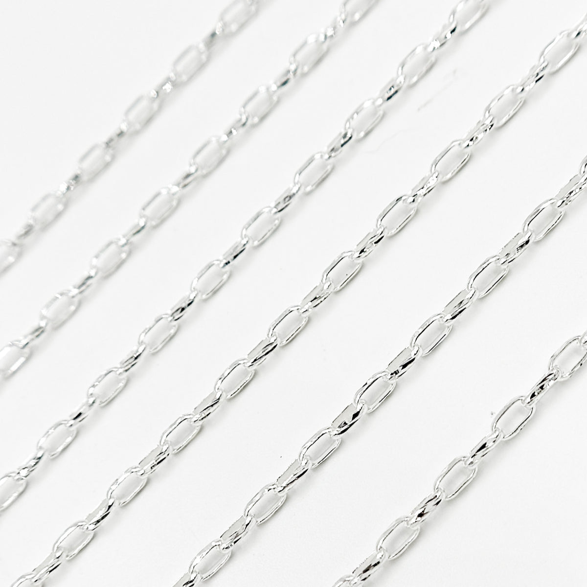 Sterling Silver Diamond Cut Box Link Chain