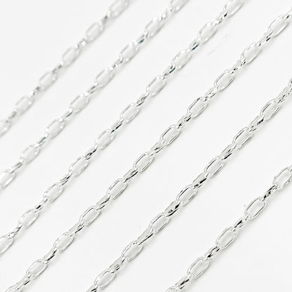 Sterling Silver Diamond Cut Box Link Chain