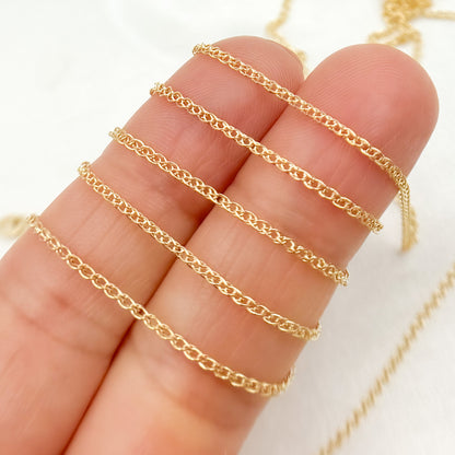 14K Solid Gold Wheat Chain