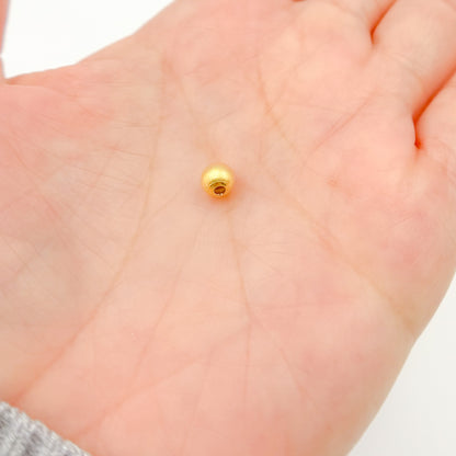 5MM Gold Plated Sterling Silver Velvet Beads