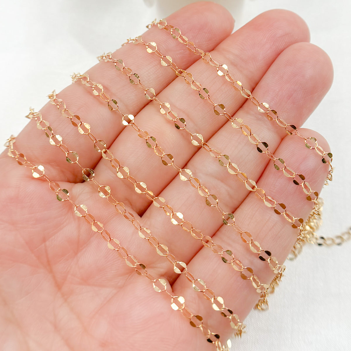 14K Gold Filled Flat Oval Link Chain