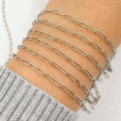  Oxidized Sterling Silver Paperclip Link Chain