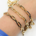 Load image into Gallery viewer, Y95GP. Gold Plated 925 Sterling Silver Thick Paperclip Chain