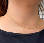 Load image into Gallery viewer, 14K Solid Yellow Gold Cube Satellite Necklace
