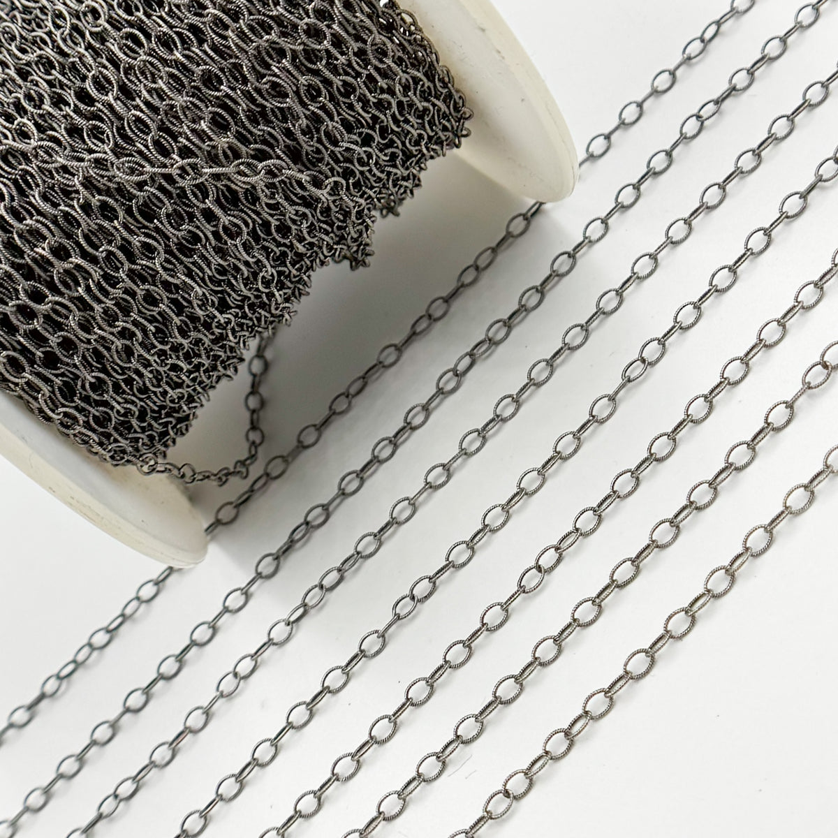 Oxidized Hammered Cable Chain