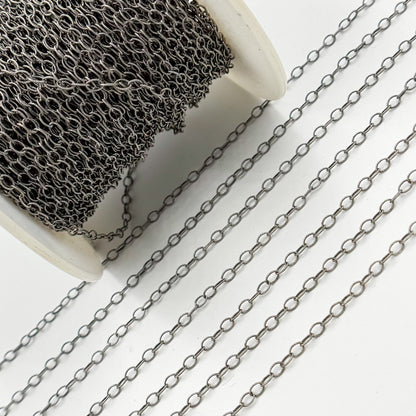 Oxidized Hammered Cable Chain