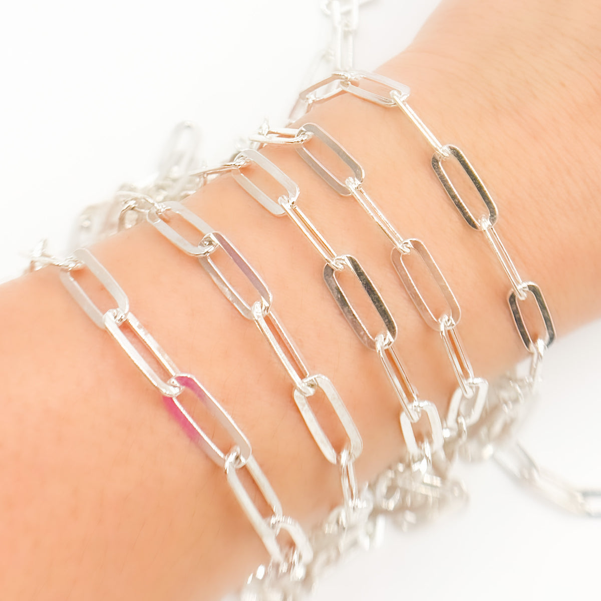 Sterling Silver Flat Paperclip Chain