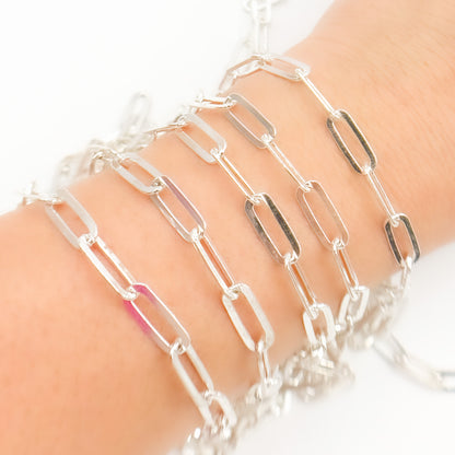 Sterling Silver Flat Paperclip Chain