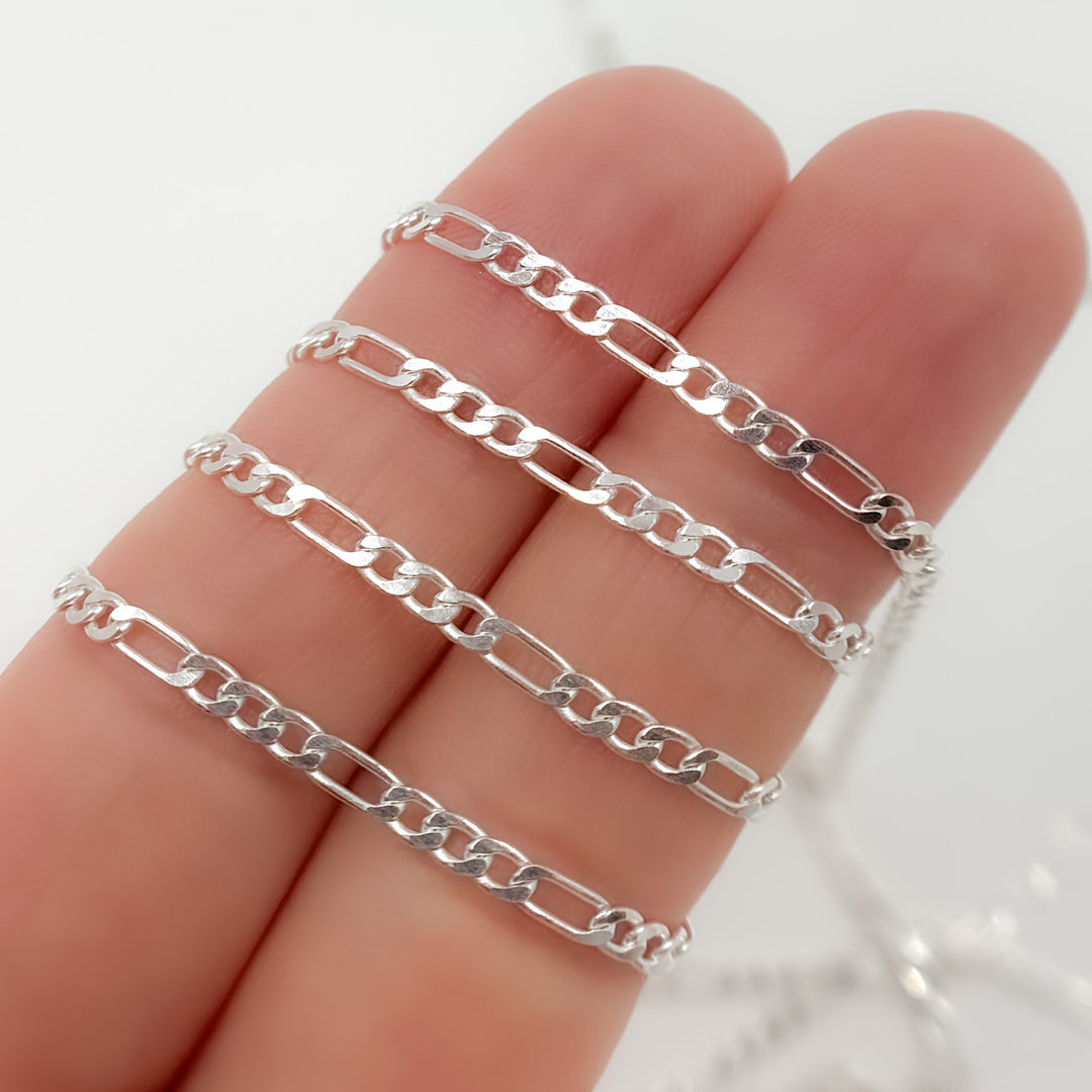 Y111SS. Sterling Silver Flat Figaro Chain