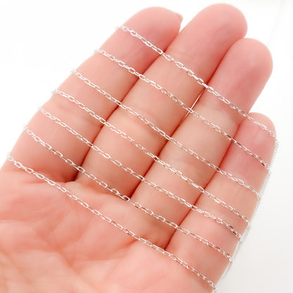 Sterling Silver Diamond Cut Paperclip Link Chain