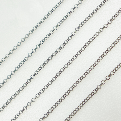 Black Rhodium Sterling Silver Rolo Chain