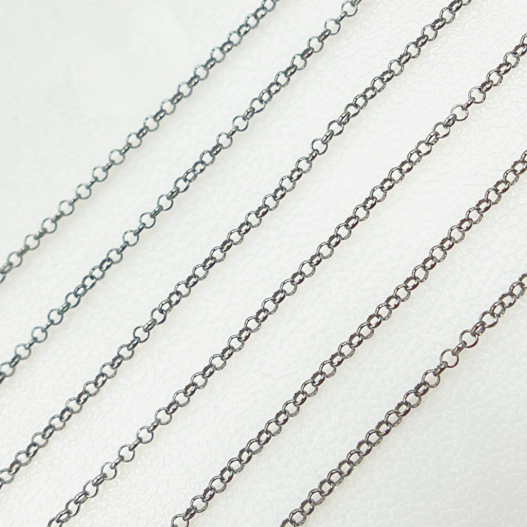 Black Rhodium Sterling Silver Rolo Chain