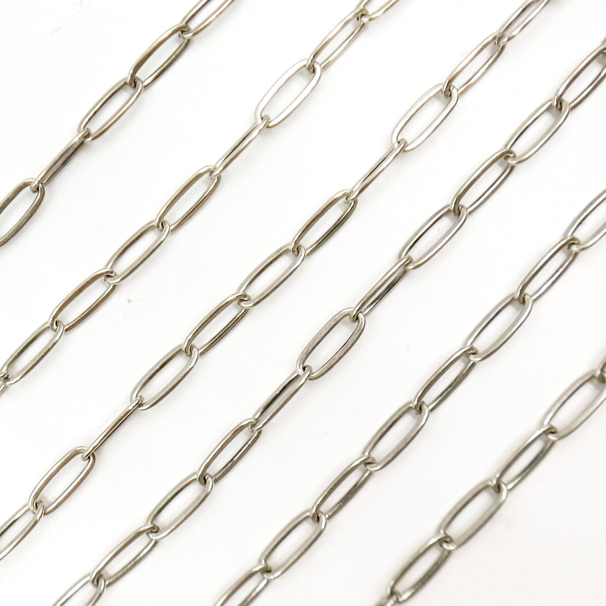 Oxidized Sterling Silver Flat Paperclip Chain