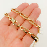 Load image into Gallery viewer, 2301389C1. 14K Solid Hollow Gold Diamond Cut Cut Marina and Cable Link Chain

