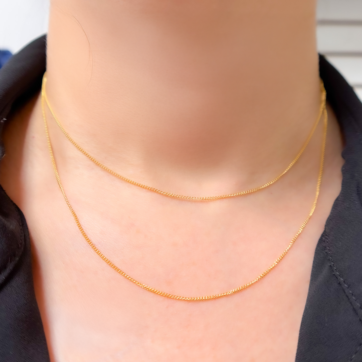 14k Gold Filled Curb Finished Necklace