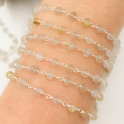 Gold Rutile Sterling Silver Wire Chain