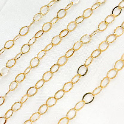 14K Gold Filled Flat Ova Link Chain