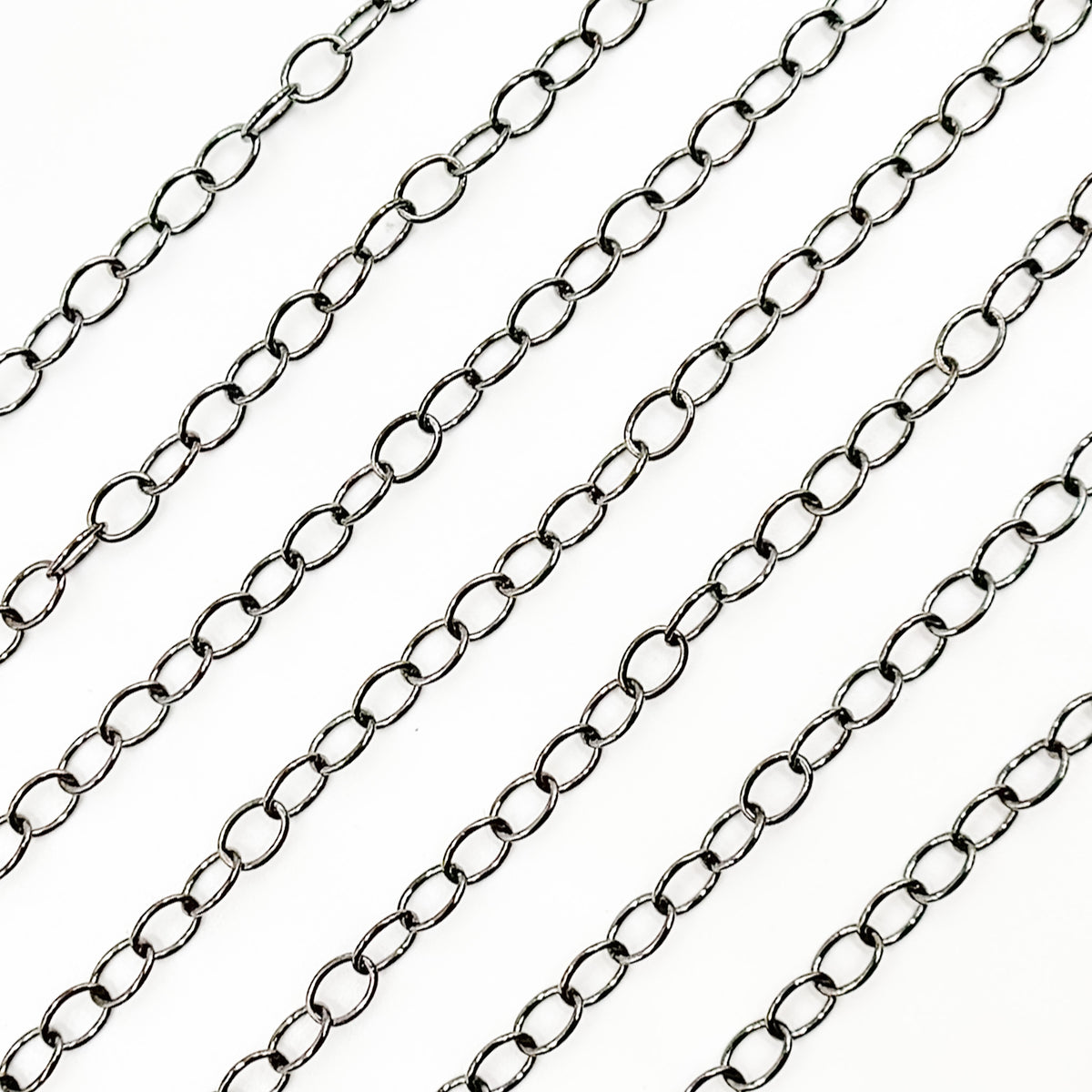 Black Rhodium Sterling Silver Rolo Chain