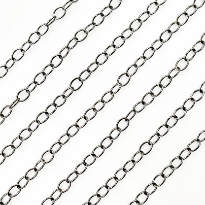 Black Rhodium Sterling Silver Rolo Chain
